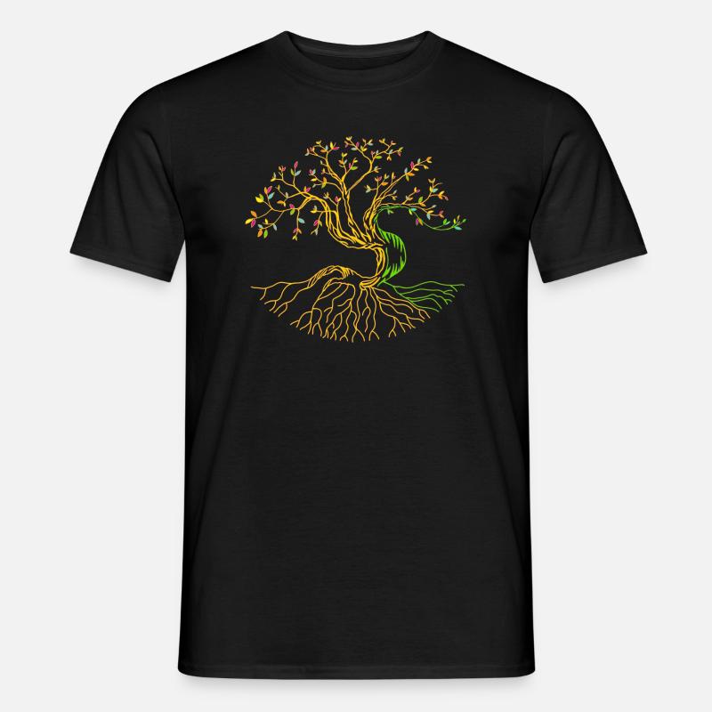 Lebensbaum Baum des Lebens - Männer T-Shirt - Schwarz