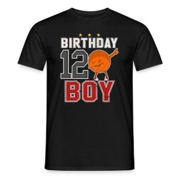 12 years old - 12th Dabbing Basketball B-Day Boy - Men's T-Shirt - black - Front - AI Model Male 178 light (178cm)