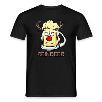 REINBEER - Rentier Weihnachts Geschenk Idee - Männer T-Shirt - Schwarz - Vorne - AI Model Male 178 light (178cm)