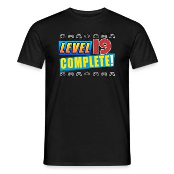 Level 19 Complete! - 19th Unlocked Birthday Gift - Men's T-Shirt - black - Front - AI Model Male 178 light (178cm)