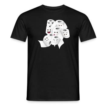 Papier toilette. Beaucoup. Virus. Gardez l'humour - T-shirt homme - noir - Devant - AI Model Male 178 light (178cm)