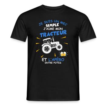 Agricuteur apero et potes - T-shirt homme - noir - Devant - AI Model Male 178 light (178cm)