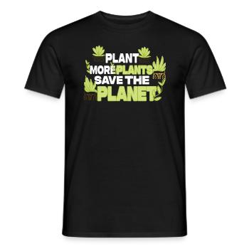 Plant More Plants Save The Planet - Männer T-Shirt - Schwarz - Vorne - AI Model Male 178 light (178cm)