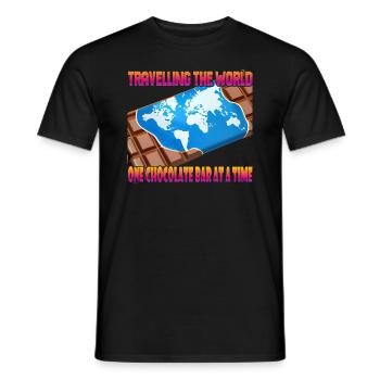 Travelling with a chocolate bar - Men's T-Shirt - black - Front - AI Model Male 178 light (178cm)