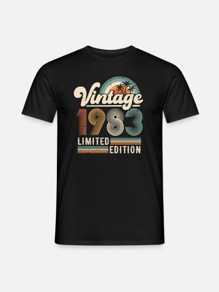 Vintage 1983 Jahrgang Retro Geburtstag Geschenk - Männer T-Shirt - Schwarz