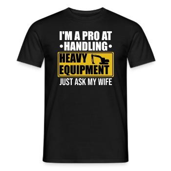 Retro Excavator Slogan Excavator Driver Construction Site - Men's T-Shirt - black - Front - AI Model Male 178 light (178cm)