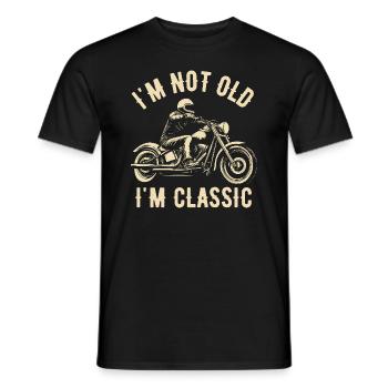 Motorrad Vintage Rentner Ruhestand Geburtstag - Männer T-Shirt - Schwarz - Vorne - AI Model Male 178 light (178cm)