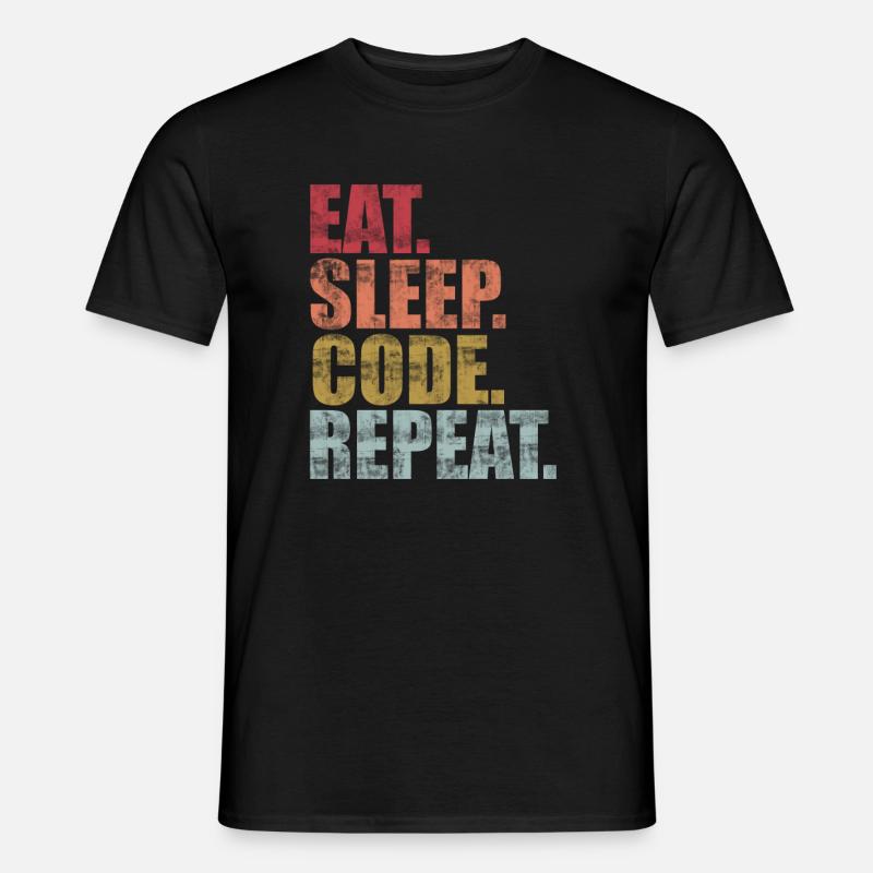 Eat Sleep Code Repeat - Männer T-Shirt - Schwarz