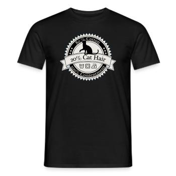 Chemise 80% coton 20% poil de chat - T-shirt homme - noir - Devant - AI Model Male 178 light (178cm)