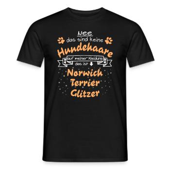 Hundeglitzer Norwich Terrier - Männer T-Shirt - Schwarz - Vorne - AI Model Male 178 light (178cm)