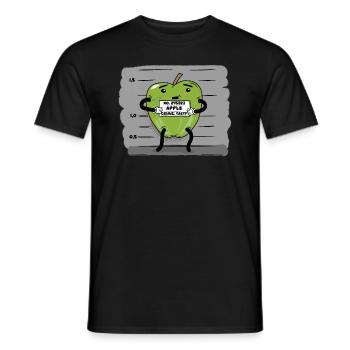 green apple funny police photo - Men's T-Shirt - black - Front - AI Model Male 178 light (178cm)