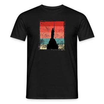 Detmold Hermannsdenkmal Retro Vintage Syle - Männer T-Shirt - Schwarz - Vorne - AI Model Male 178 light (178cm)