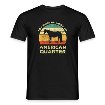 C’est drôle que je préfère mon Quarter Horse américain - T-shirt homme - noir - Devant - AI Model Male 178 light (178cm)