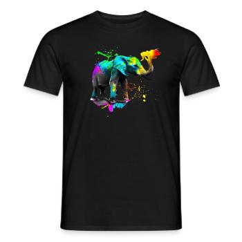 Safari Art Éléphant - T-shirt homme - noir - Devant - AI Model Male 178 light (178cm)