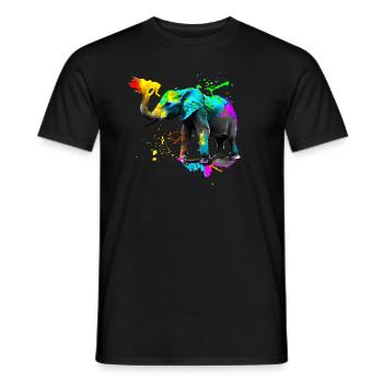 Safari Art Éléphant - T-shirt homme - noir - Devant - AI Model Male 178 light (178cm)