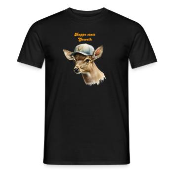 Kappe Statt Geweih -Einfach tierisch! - Männer T-Shirt - Schwarz - Vorne - AI Model Male 178 light (178cm)