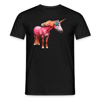 Buntes Lockiges Einhorn - Männer T-Shirt - Schwarz - Vorne - AI Model Male 178 light (178cm)