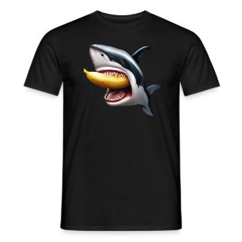 Le requin mange de la banane - T-shirt homme - noir - Devant - AI Model Male 178 light (178cm)