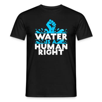 L'EAU EST UNE DÉCLARATION DE DROIT HUMAIN - T-shirt homme - noir - Devant - AI Model Male 178 light (178cm)