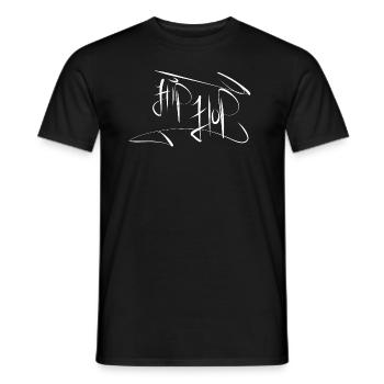 Hip Hop - Schriftzug / Logo Weiß - Männer T-Shirt - Schwarz - Vorne - AI Model Male 178 light (178cm)