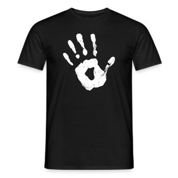 Empreinte de main (blanc) - T-shirt homme - noir - Devant - AI Model Male 178 light (178cm)