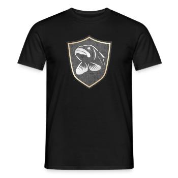 Hecht - Hechtangeln Wappen - Männer T-Shirt - Schwarz - Vorne - AI Model Male 178 light (178cm)