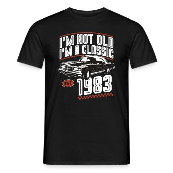 1983 Jahrgang Vintage Retro Klassiker Geburtstag - Männer T-Shirt - Schwarz - Vorne - AI Model Male 178 light (178cm)