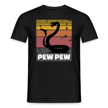 Serpent au pistolet (Pew Pew) - T-shirt homme - noir - Devant - AI Model Male 178 light (178cm)