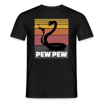 Snake Pew Pew Gift - Men's T-Shirt - black - Front - AI Model Male 178 light (178cm)