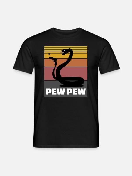 Snake Pew Pew Gift - Men's T-Shirt - black