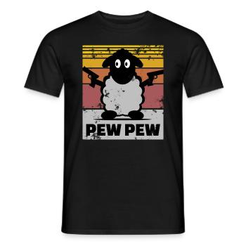 Schwarzes Schaf Pew Pew Vintage Design - Männer T-Shirt - Schwarz - Vorne - AI Model Male 178 light (178cm)