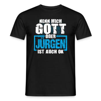 JÜRGEN - ok - Männer T-Shirt - Schwarz - Vorne - AI Model Male 178 light (178cm)