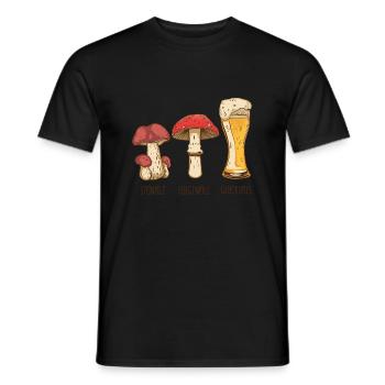 Pilze und Bier Pils Glückspilz Funshirt Saufen - Männer T-Shirt - Schwarz - Vorne - AI Model Male 178 light (178cm)