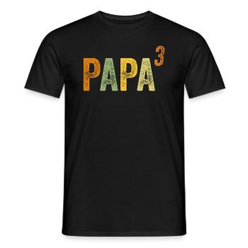 Dad High Three - 3 Kids Triples Father's Day - Men's T-Shirt - black - Front - AI Model Male 178 light (178cm)