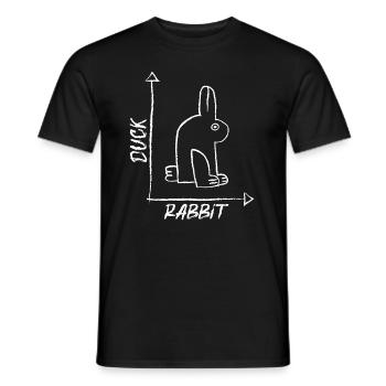 Lapin de l’illusion d’optique - T-shirt homme - noir - Devant - AI Model Male 178 light (178cm)