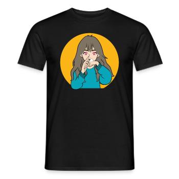 COCAINE SNIFFING ANIME GIRL - Men's T-Shirt - black - Front - AI Model Male 178 light (178cm)