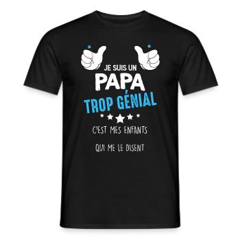 Je Suis Un Papa Trop Génial Idée Cadeau Père - T-shirt homme - noir - Devant - AI Model Male 178 light (178cm)