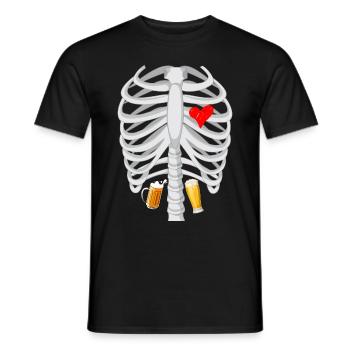 Skeleton beer announcement birth future dad - Men's T-Shirt - black - Front - AI Model Male 178 light (178cm)