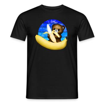 Der Bär und die Riesenbanane - Männer T-Shirt - Schwarz - Vorne - AI Model Male 178 light (178cm)