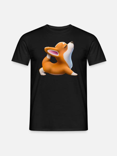 Corgi Hund in Yoga-Pose - Männer T-Shirt - Schwarz