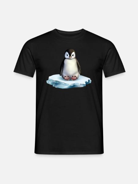 Penguin on an ice floe - Men's T-Shirt - black