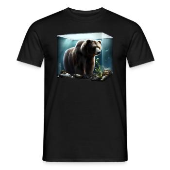Ours dans l’aquarium - T-shirt homme - noir - Devant - AI Model Male 178 light (178cm)