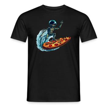 Pizza Surfer Alien - Männer T-Shirt - Schwarz - Vorne - AI Model Male 178 light (178cm)