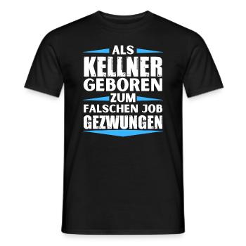 Kellner im falschen Job gelandet - Männer T-Shirt - Schwarz - Vorne - AI Model Male 178 light (178cm)