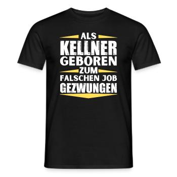 Waiter landed in the wrong job - Men's T-Shirt - black - Front - AI Model Male 178 light (178cm)