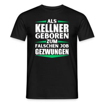 Waiter landed in the wrong job - Men's T-Shirt - black - Front - AI Model Male 178 light (178cm)