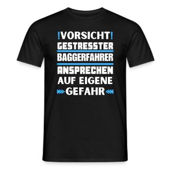 Ne vous approchez pas du conducteur de la pelle stressé ! - T-shirt homme - noir - Devant - AI Model Male 178 light (178cm)
