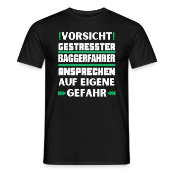 Ne vous approchez pas du conducteur de la pelle stressé ! - T-shirt homme - noir - Devant - AI Model Male 178 light (178cm)