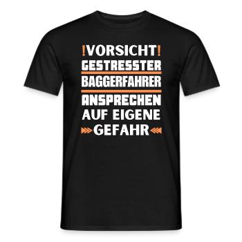 Ne vous approchez pas du conducteur de la pelle stressé ! - T-shirt homme - noir - Devant - AI Model Male 178 light (178cm)