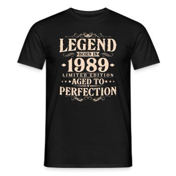 Légende 1989 Vintage Born Vintage Anniversaire - T-shirt homme - noir - Devant - AI Model Male 178 light (178cm)